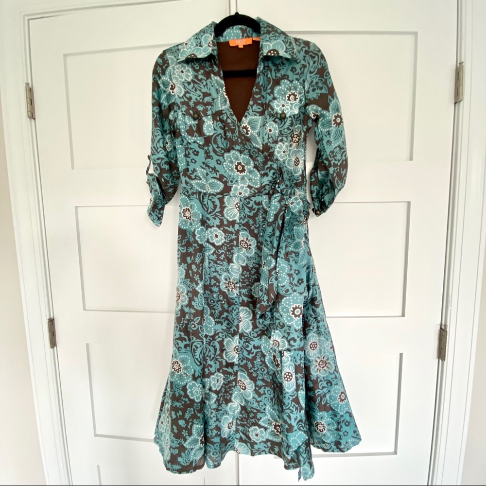 GFO by Preeti Chandra Blue and Brown Dress